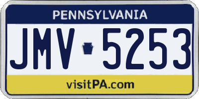 PA license plate JMV5253