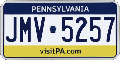 PA license plate JMV5257