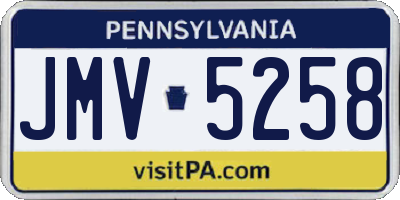 PA license plate JMV5258
