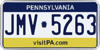 PA license plate JMV5263