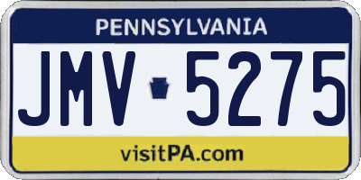 PA license plate JMV5275