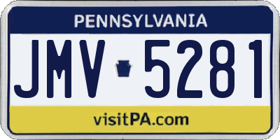 PA license plate JMV5281