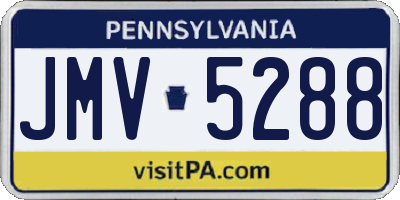 PA license plate JMV5288