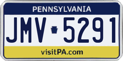 PA license plate JMV5291