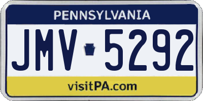 PA license plate JMV5292