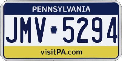 PA license plate JMV5294