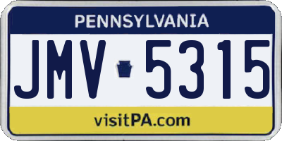 PA license plate JMV5315