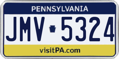 PA license plate JMV5324
