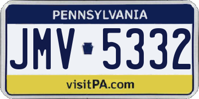 PA license plate JMV5332