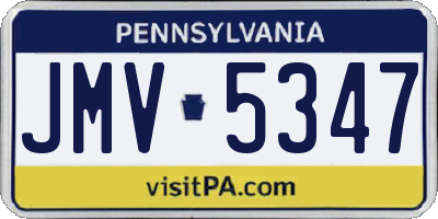 PA license plate JMV5347