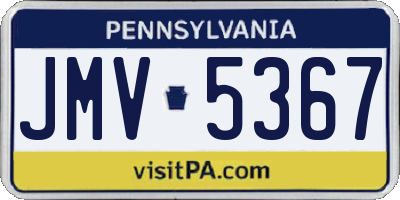 PA license plate JMV5367