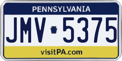 PA license plate JMV5375