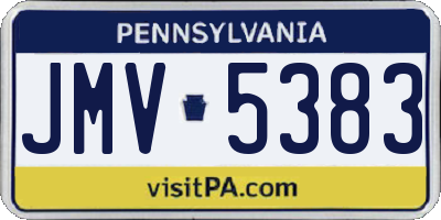 PA license plate JMV5383