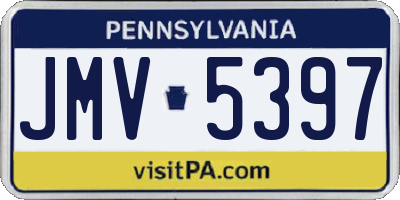 PA license plate JMV5397