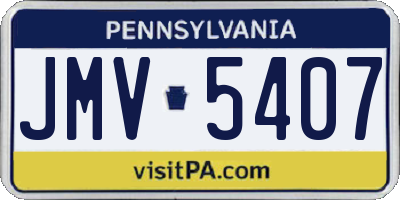 PA license plate JMV5407
