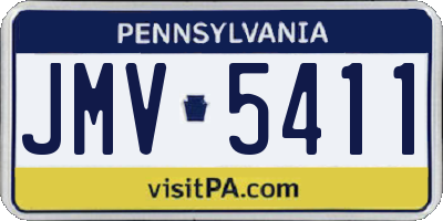 PA license plate JMV5411