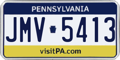 PA license plate JMV5413