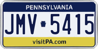 PA license plate JMV5415