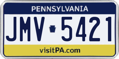 PA license plate JMV5421