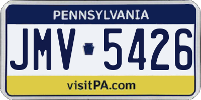 PA license plate JMV5426