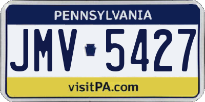 PA license plate JMV5427