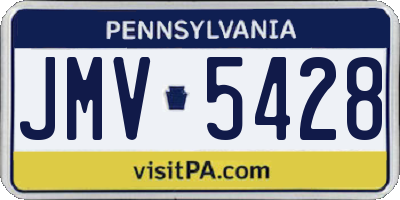 PA license plate JMV5428
