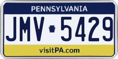 PA license plate JMV5429