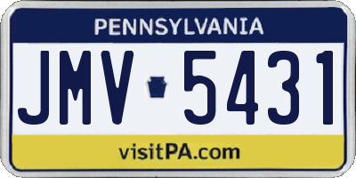 PA license plate JMV5431