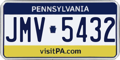 PA license plate JMV5432