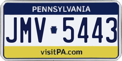 PA license plate JMV5443