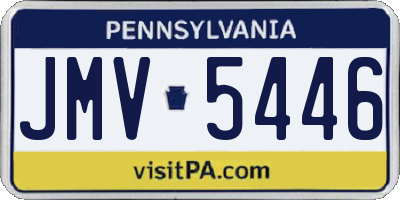 PA license plate JMV5446