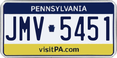 PA license plate JMV5451
