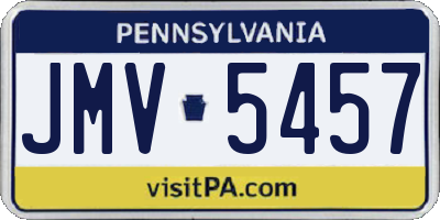 PA license plate JMV5457
