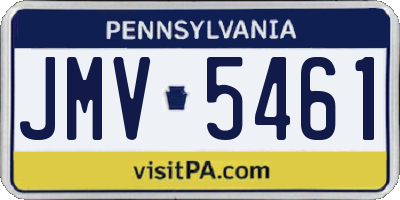 PA license plate JMV5461
