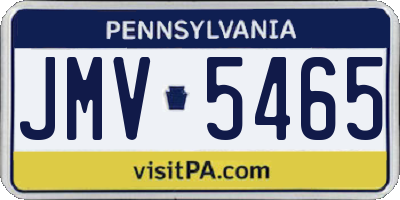 PA license plate JMV5465