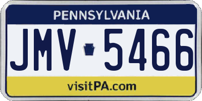 PA license plate JMV5466