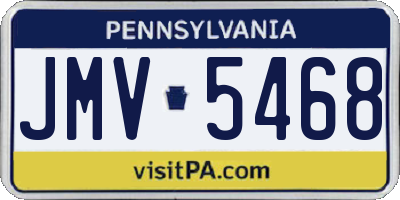 PA license plate JMV5468