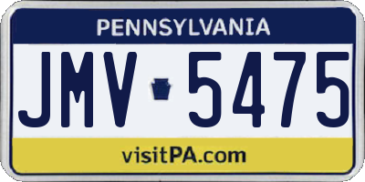 PA license plate JMV5475