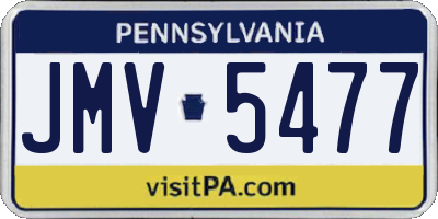 PA license plate JMV5477