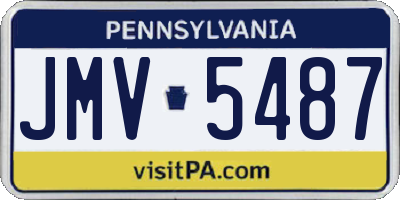 PA license plate JMV5487