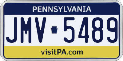PA license plate JMV5489