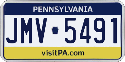 PA license plate JMV5491