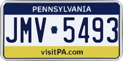 PA license plate JMV5493