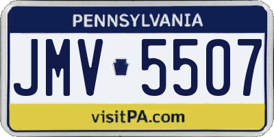 PA license plate JMV5507