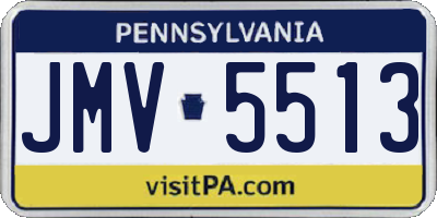 PA license plate JMV5513