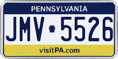 PA license plate JMV5526
