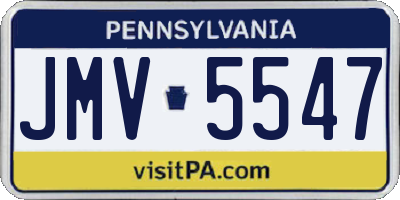 PA license plate JMV5547