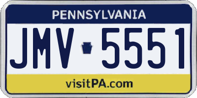 PA license plate JMV5551