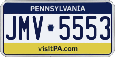 PA license plate JMV5553