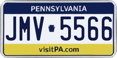 PA license plate JMV5566